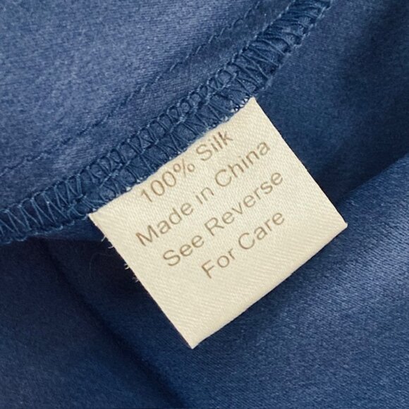 Parker $198 Womens Small Blue 100% Silk Sleeveless Ruffle Classic Blouse Top - Picture 7 of 9